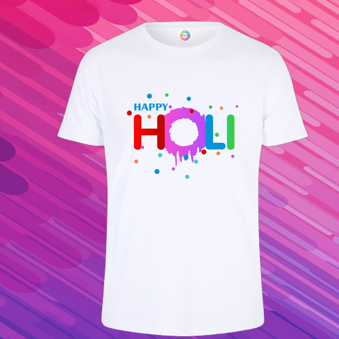 Holi Special Polyester Printed T-Shirt